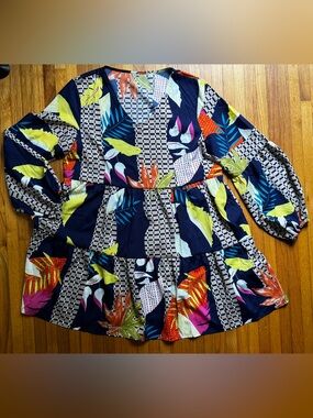 Floral Patchwork Tiered Dress
